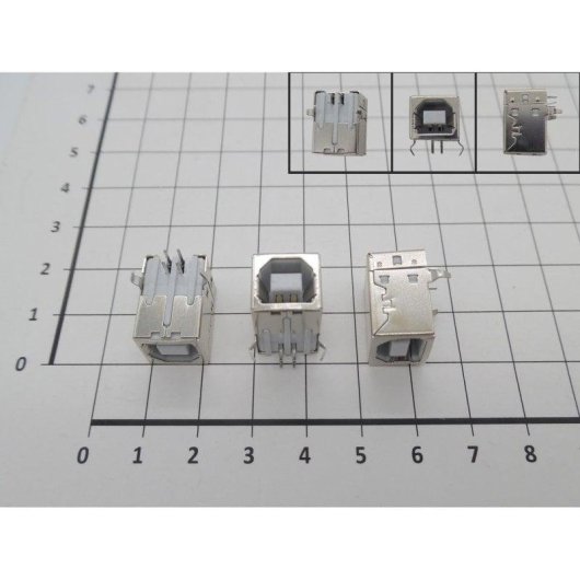 Conector DC Jack para Placa Base 4 Pines 90 Grados Recto USB