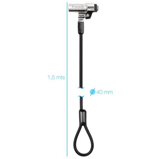 TooQ TQCLKC0045-G Sicherheitskabel Typ NANO mit Schlüssel für Laptops 1,5 Meter Schwarz