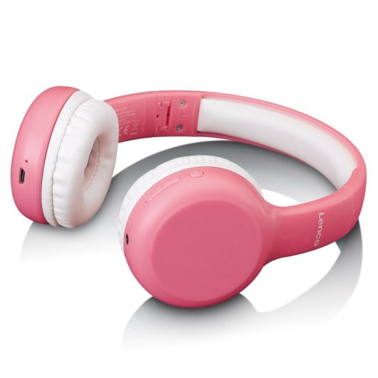 Lenco HPB-110PK Auriculares Inalámbricos Bluetooth para Niños Rosa