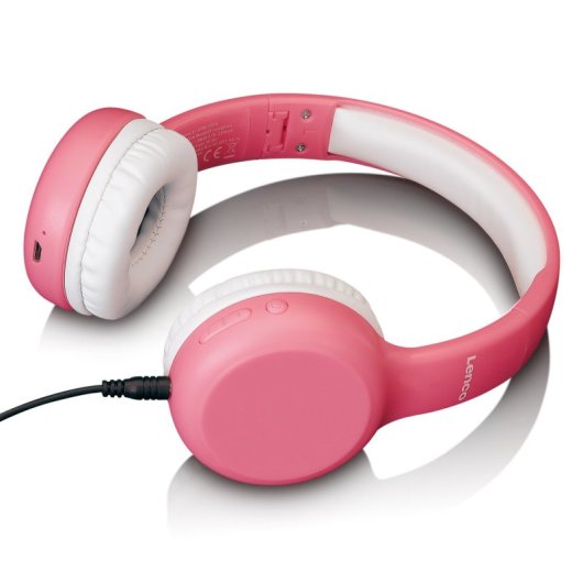 Lenco HPB-110PK Auriculares Inalámbricos Bluetooth para Niños Rosa