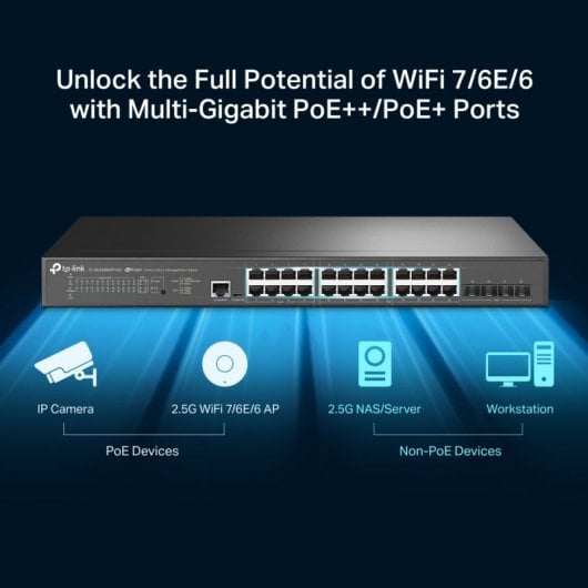 TP-Link TL-SG3428XPP-M2 Switch Gestionado JetStream 24 Puertos 2.5G con 16x PoE+ y 8x PoE++