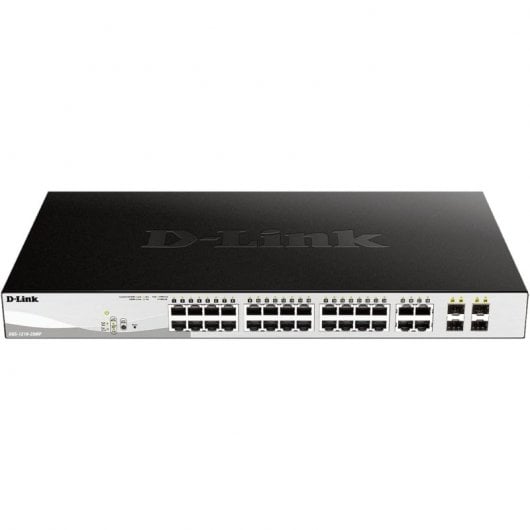 D-Link DGS-1210-28MP/E commutateur réseau Géré L2 Gigabit Ethernet (10/100/1000) Connexion Ethernet, supportant l'alimentation via ce port (PoE) 1U Noir, Gris