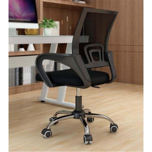 Home Heavenly Silla escritorio juvenil NALA giratoria y regulable en altura tapizada tejido 3D Negro