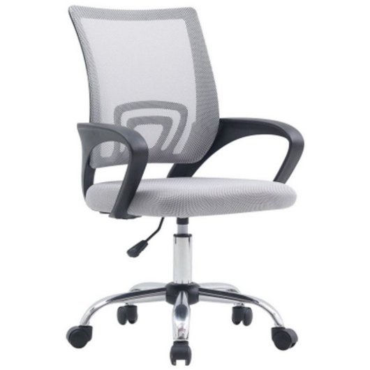 Home Heavenly Silla escritorio juvenil NALA giratoria y regulable en altura tapizada tejido 3D Gris