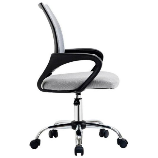 Home Heavenly Silla escritorio juvenil NALA giratoria y regulable en altura tapizada tejido 3D Gris