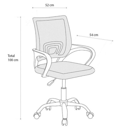 Home Heavenly Silla escritorio juvenil NALA giratoria y regulable en altura tapizada tejido 3D Gris