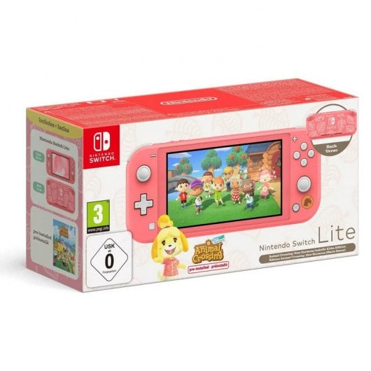 Nintendo Switch Lite Coral + Animal Crossing New Horizons (Animal Crossing Special Edition)