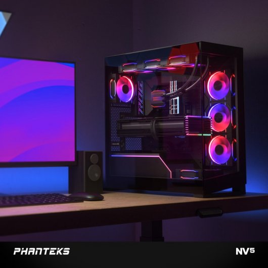 Phanteks NV Series NV5 D-RGB Full Tower in vetro temperato USB-C Nero