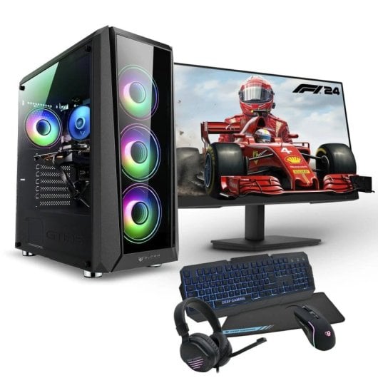 PC Racing Gaming AMD Ryzen 5 5500/16GB/1TB SSD/RX 6600 + Monitor 27" Full HD + Combo Gaming