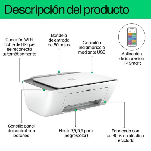 Multifunções HP DeskJet 2820e Jato de Tinta Cor WiFi Bluetooth HP+