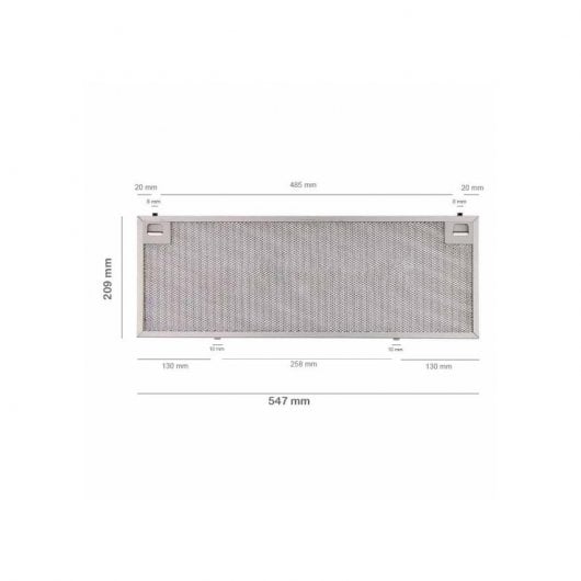Filtro Campana Extractora Teka Cnl1001 Cnl2002 61836020 (547x209mm)
