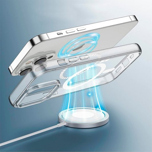 Cool Carcasa Magnética Transparente para iPhone 15 Plus