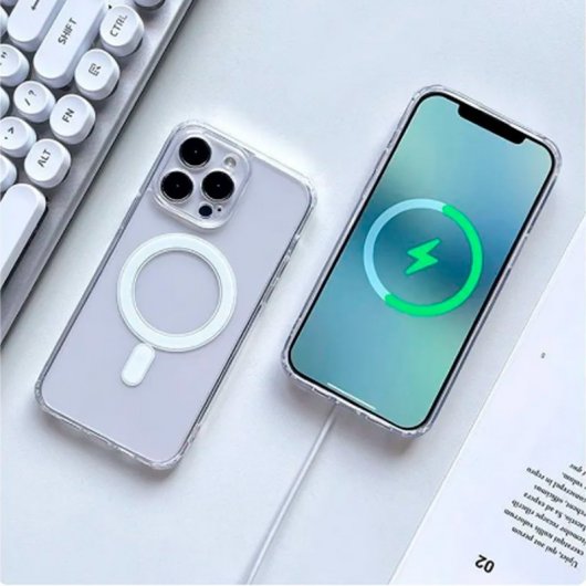 Cool Carcasa Magnética Transparente para iPhone 15 Plus