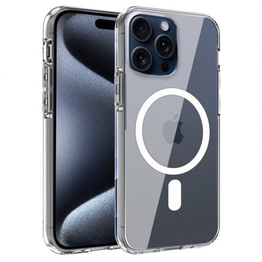 Cool Carcasa Magnética Transparente para iPhone 15 Pro