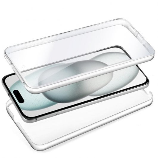 Cool Funda Silicona 3D Transparente Frontal/Trasera para iPhone 15