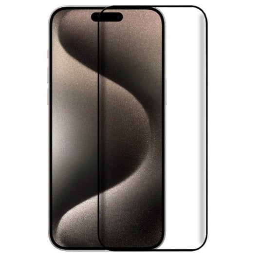 Protetor de tela de vidro temperado preto completo 3D legal para iPhone 15 Pro Max