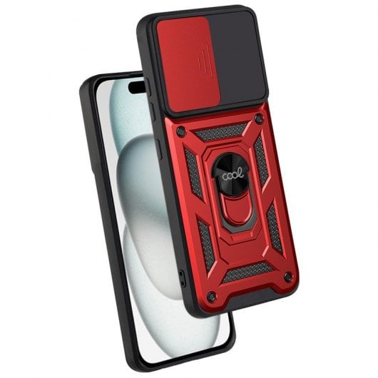 Cool Carcasa Hard Ring Roja para iPhone 15