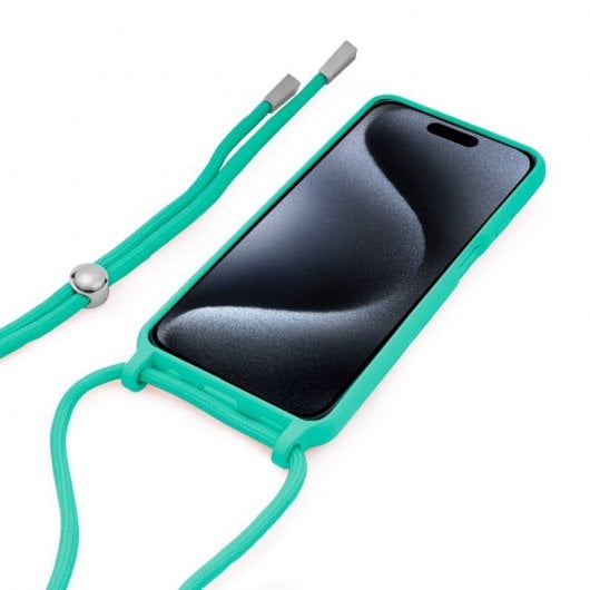 Cool Mint Smooth Cord Case für iPhone 15 Pro