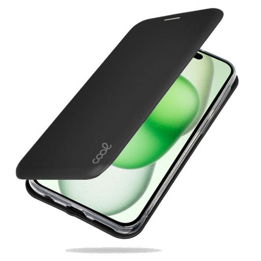 Cool Flip Cover Elegance Funda Negra para iPhone 15 Plus