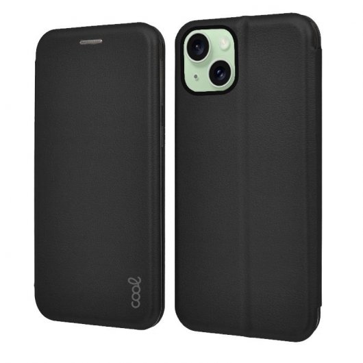 Cool Flip Cover Elegance Funda Negra para iPhone 15 Plus