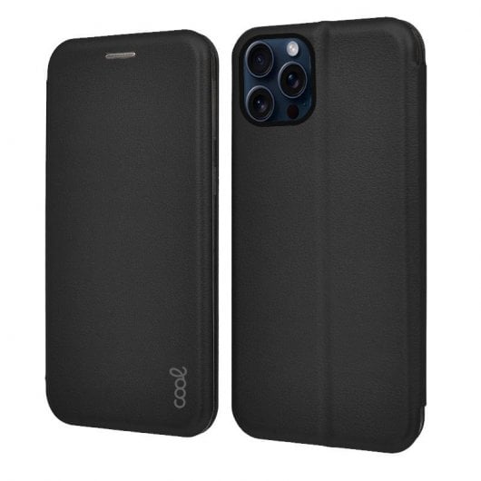 Cool Flip Cover Elegance Funda Negra para iPhone 15 Pro