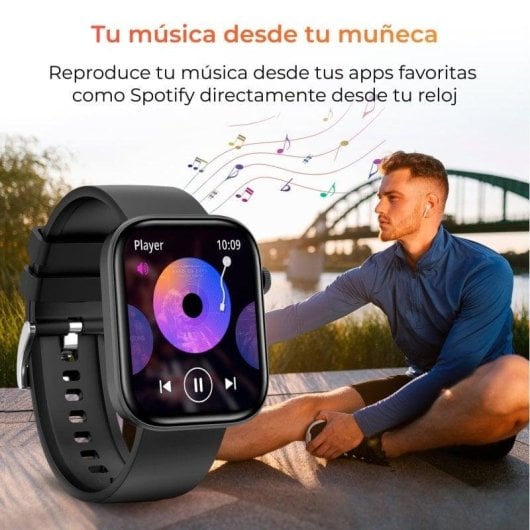 Contact iStyle Bluetooth 40mm Écran IPS Noir Taille Unique Étanche IP68 SpO2 Pulsomètre