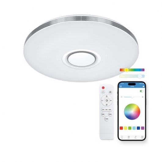 Plafon Ksix Aura Smartled com alto-falante integrado 5W 7.200 Lm 66W branco