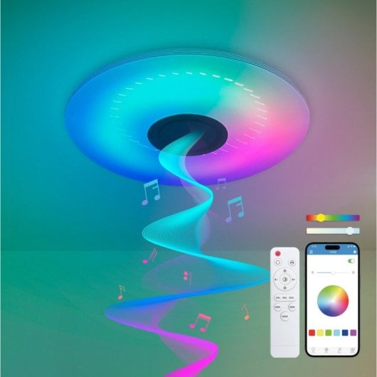 Plafon Ksix Aura Smartled com alto-falante integrado 5W 7.200 Lm 66W branco