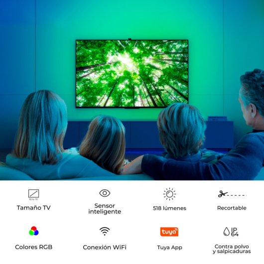 Ksix Ambiglow Tiras LED Inteligentes Para TV 55" a 75" 3.5m