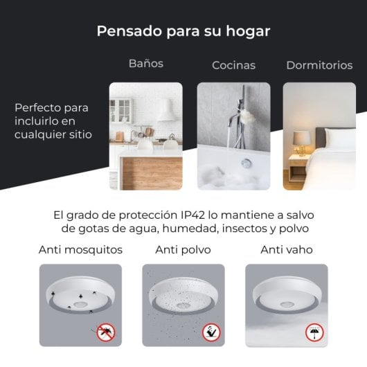 Ksix Glory SmartLED Plafon com Altifalante 5W RGB+CCT Integrado 6200Lm 58W Branco