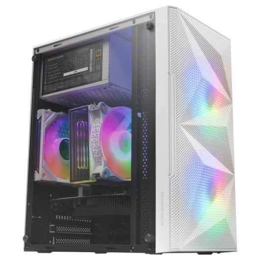 Mars Gaming MC-ME Mini Tour FRGB Verre Trempé USB 3.0 Blanc