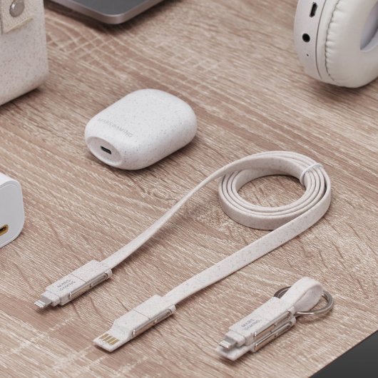 Mars Gaming MCA-ECO Pack 2 Cables de Carga ECO 50W USB 1m + Cable Llavero USB-C/USB/MicroUSB/Lightning