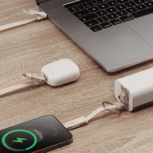 Mars Gaming MCA-ECO Pack 2 Cables de Carga ECO 50W USB 1m + Cable Llavero USB-C/USB/MicroUSB/Lightning