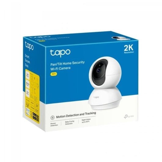 Caméra de surveillance TP-Link Tapo TC71 2K Vision Nocturne Intérieure Contrôle Vocal Audio Bidirectionnel