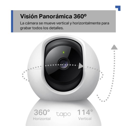 Tapo TC71 Cámara de Vigilancia 360º Interior, 2K 3MP, Detección IA Gratuita, Visión Nocturna