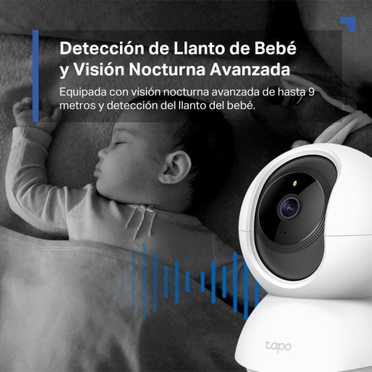 Tapo TC71 Cámara de Vigilancia 360º Interior, 2K 3MP, Detección IA Gratuita, Visión Nocturna
