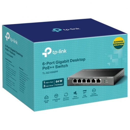 Switch non gestito TP-Link TL-SG1006PP 6 porte Gigabit con 3x PoE+ e 1x PoE++