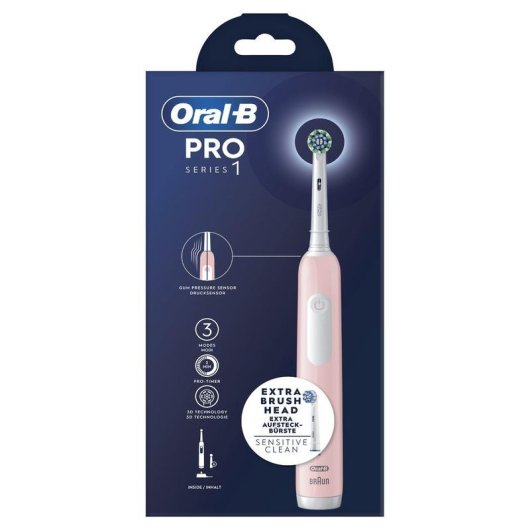 Escova de Dentes Oscilante Rotativo Oral-B Pro Series 1 3 Modos 2 Cabeças Temporizador Sensor de Pressão