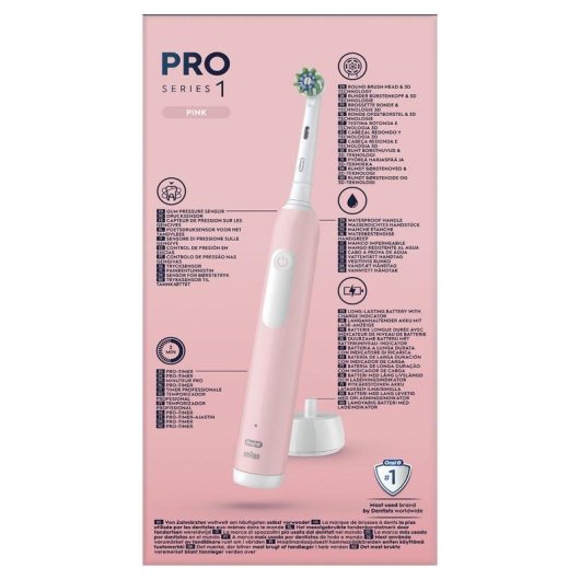Escova de Dentes Oscilante Rotativo Oral-B Pro Series 1 3 Modos 2 Cabeças Temporizador Sensor de Pressão