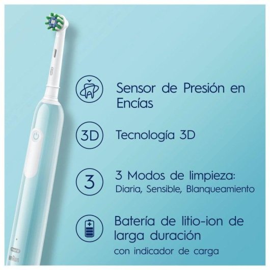 Oszillierende Zahnbürste Oral-B Pro 1 Blau 2 Bürstenköpfe Timer Drucksensor