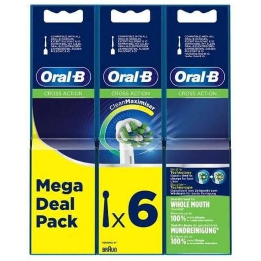 Oral-B Braun Pack de remplacement de tête à action croisée Oral-B 6 unités