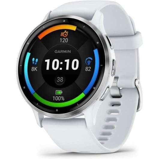Garmin-Venu-3-Bluetooth-WiFi-GPS-NFC-45mm-AMOLED-Acciaio-Bianco-Resistente-Acqua-5ATM-SpO2