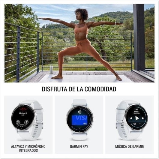 Garmin Venu 3 Bluetooth WiFi GPS NFC 45mm AMOLED Aço Branco Resistente Água 5ATM SpO2