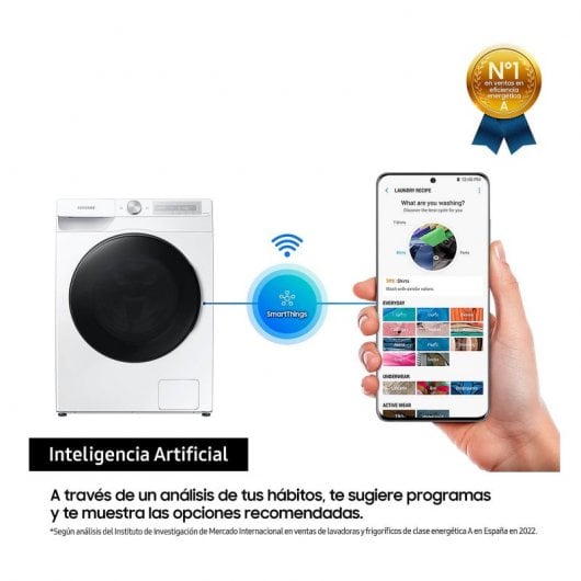 Samsung WD10T634DBH Máquina de Lavar e Secar Roupa 10.5Kg/6Kg E Branca