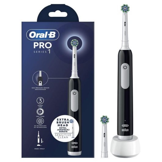 Oral-B Pro Series 1 Oszillierende Zahnbürste 2 Bürstenköpfe 3 Modi Timer Drucksensor Wiederaufladbarer Akku