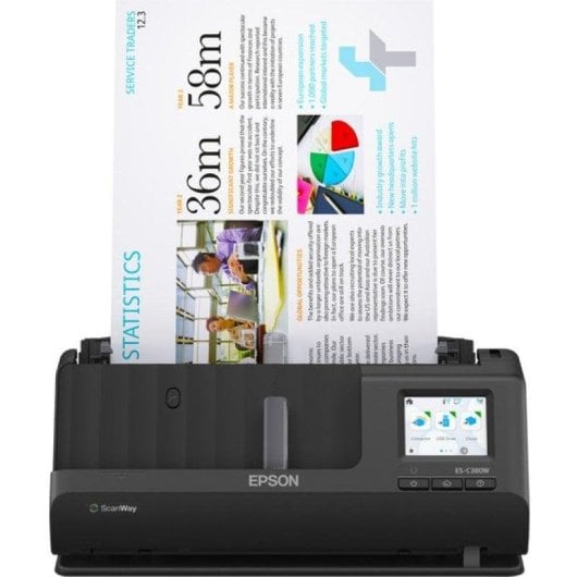Escáner Epson ES-C380W compacto A4 dúplex WiFi negro