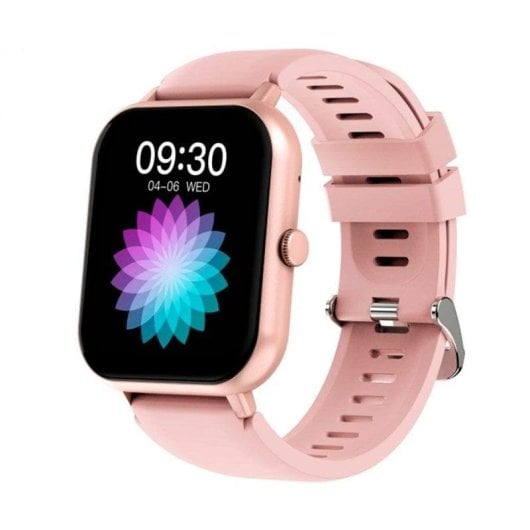 Montre Connectée DCU Curved Glass Pro Bluetooth 42mm Écran Tactile HD Rose IP67 SpO2 Sommeil