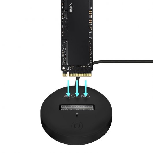 Aisens ASUC-M2D013-BK Dock USB-C a M.2 (NGFF) SATA/NVMe Negro