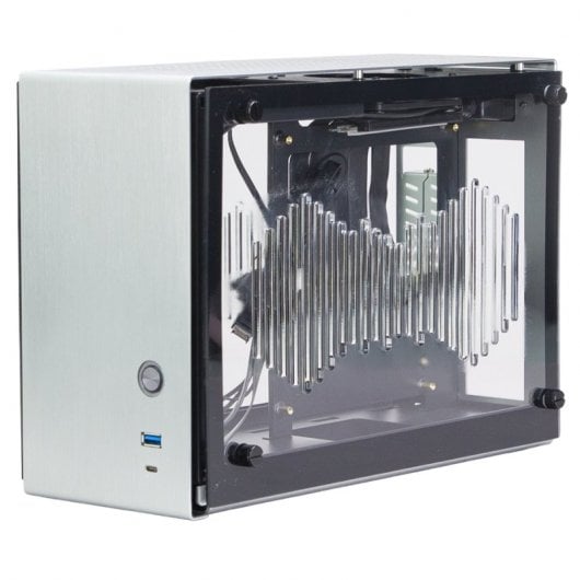Zalman M2 Mini Silber Mini-Tower gehärtetes Glas USB-C Silber