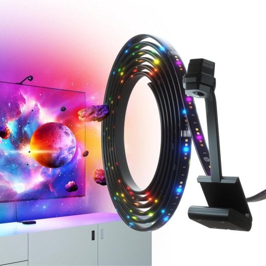 Specchio per schermo 4D Nanoleaf + fotocamera Lightstrip e kit strisce LED per TV da 85".